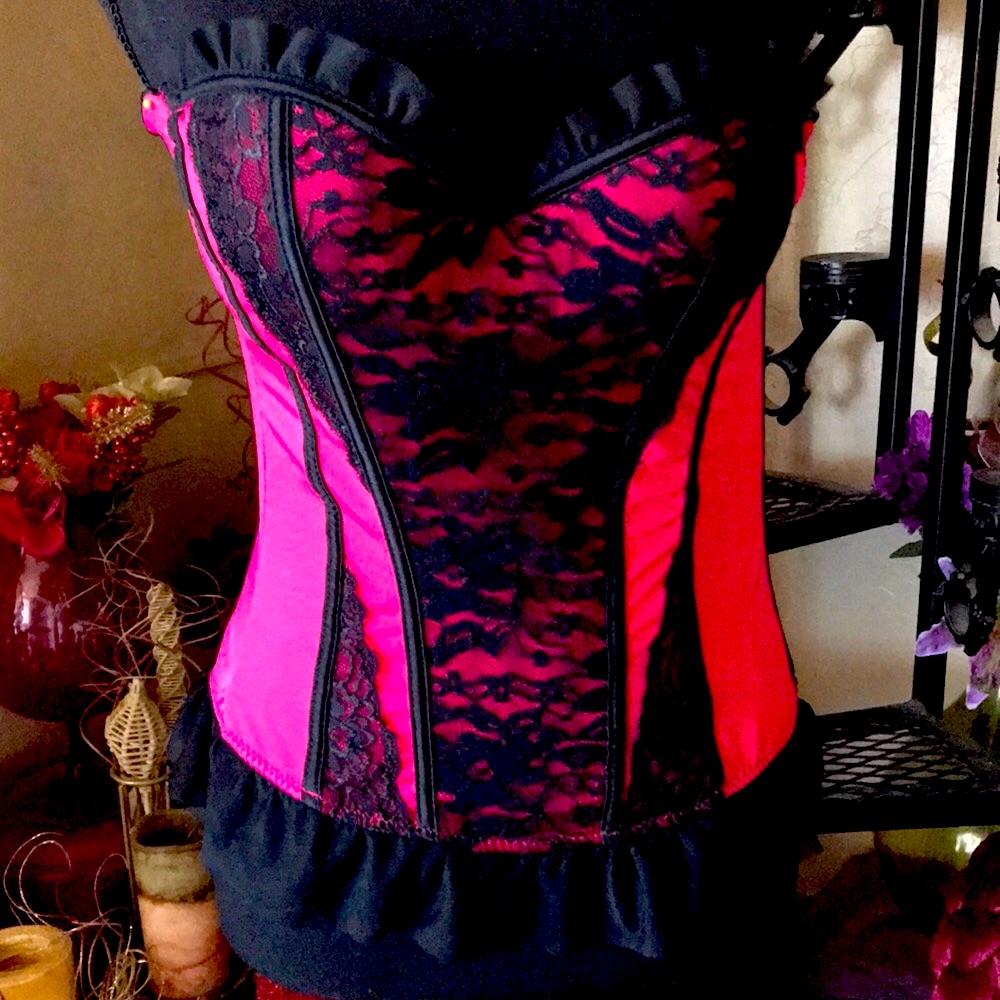 Nwot Lipstick Red Lace Corset Bustier Lingerie